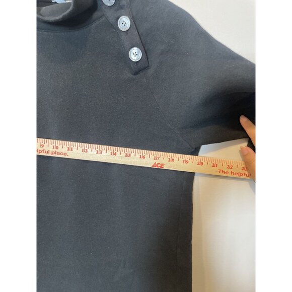 J.Crew Wide Button Collar Pullover Sweatshirt Size Small Black Long Sleeve - Picture 9 of 11